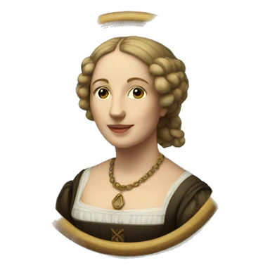 a framed portrait of a Renaissance woman sticker