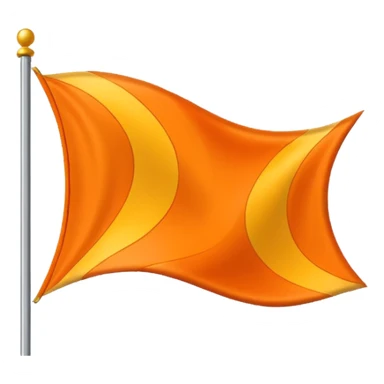 Orange triangle shaped wavy flag sticker