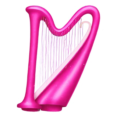 Hot Pink harp with glitter sticker