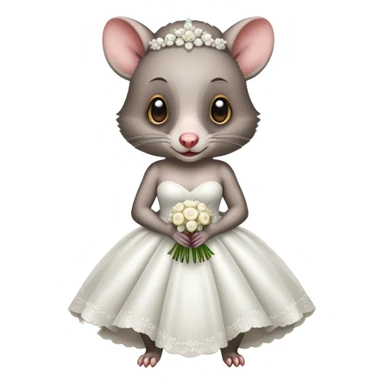 Possum in a wedding dress  sticker