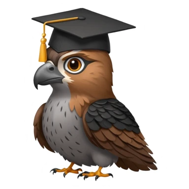 falcon with a black grad cap - semi realistic sticker