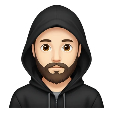  man with beard in a black hood  sticker