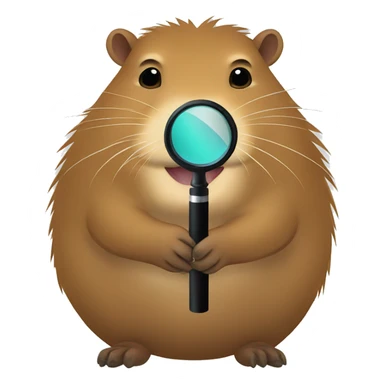 Capybara holding a magnifier sticker
