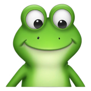simple emoji frog looking at a chart sticker