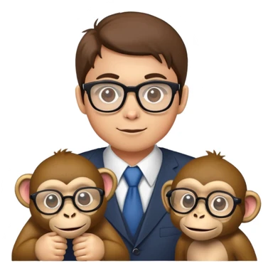 🤓+🐵 sticker