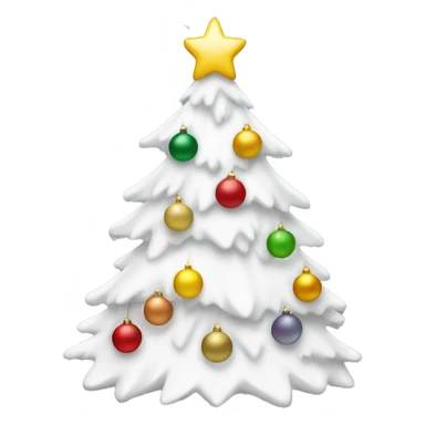 White Christmas tree with decorations sticker