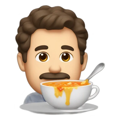 Ted lasso eating chicken soup  sticker
