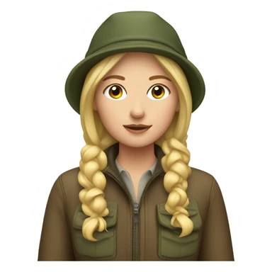 Blonde girl wearing hunting clothes sticker
