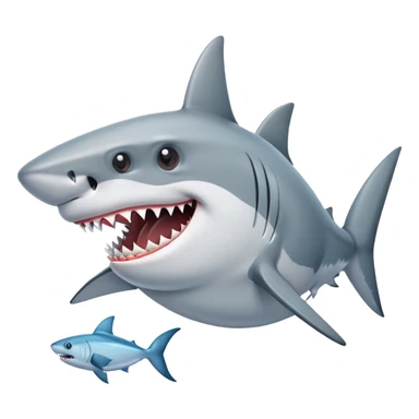 Shark with fish in mouth sticker