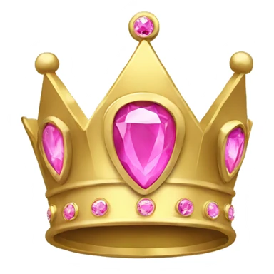 A simple Gold crown with pink jewel sticker