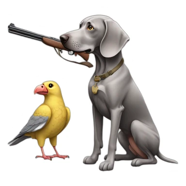 weimaraner with bird hunt sticker