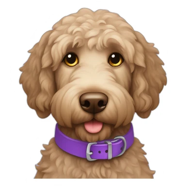 labradoodle with violet collar sticker