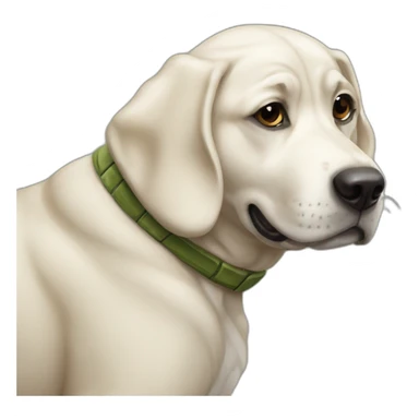 Chien sur tortue sticker