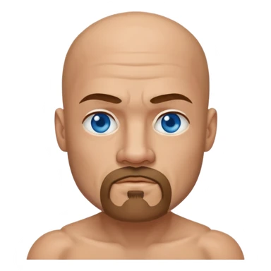 White middle age boxer goatee bald head blue eyes sticker