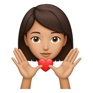 hand heart on head sticker