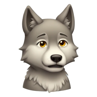Sad wolf cute sticker