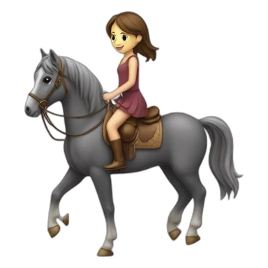 Fille sur un cheval sticker