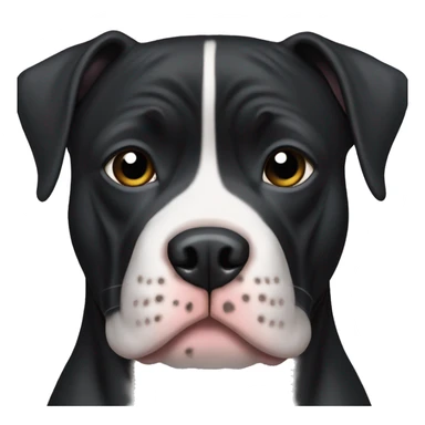 Black Pitbull with a white stripe down the middle of the face sticker