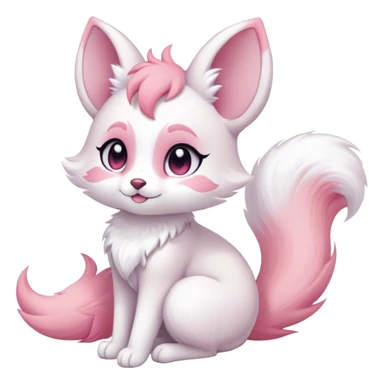 Kawaii bright fantasy ethereal anthro fursona animal with a tufted tail and round ears sticker