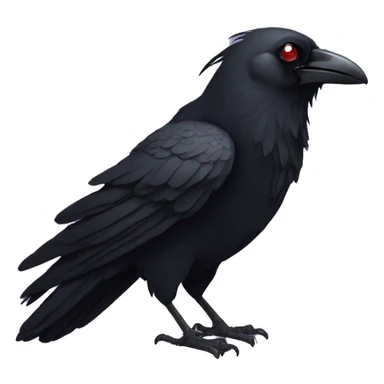 Black raven with heart eyes sticker