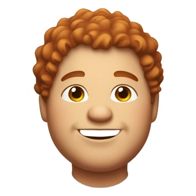 Bading redish curly hair guy with corners in the hair chubby smiling sticker