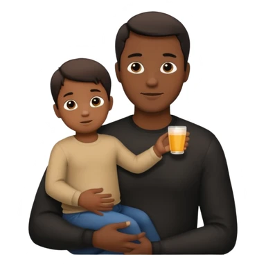 father silhouette holding a child sticker