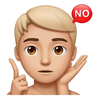 Person saying no sticker