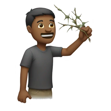 Person throwing thorns sticker