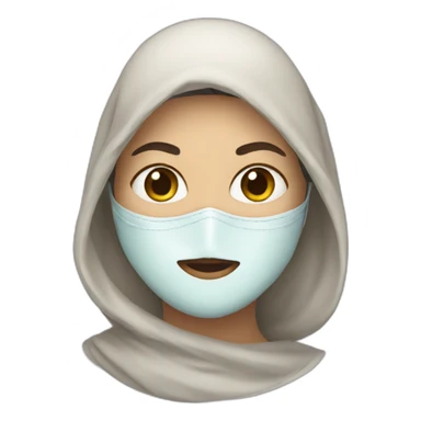 Woman wearing a mask and head covering  sticker