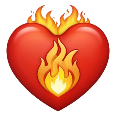 heart with a flame border sticker