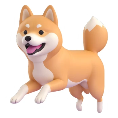 shiba inu running sticker