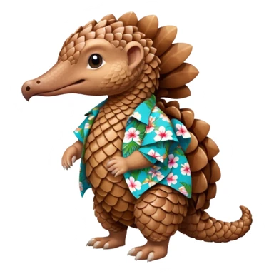 Pangolin with Hawaiian shirt sticker