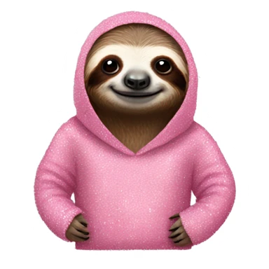 sloth in a pink sparkly sweater sticker