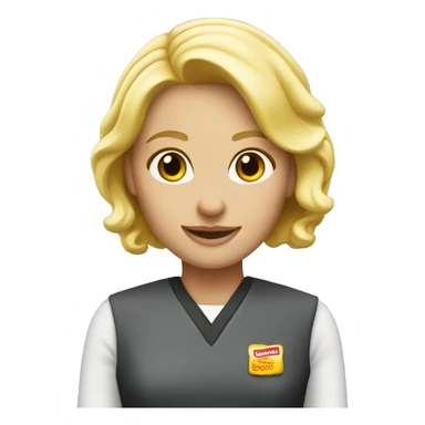 blonde mcdonald’s worker sticker