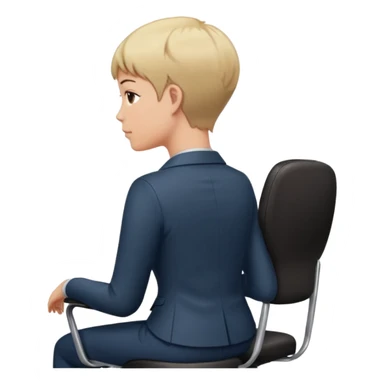 Back of head sitting on an office chair sticker