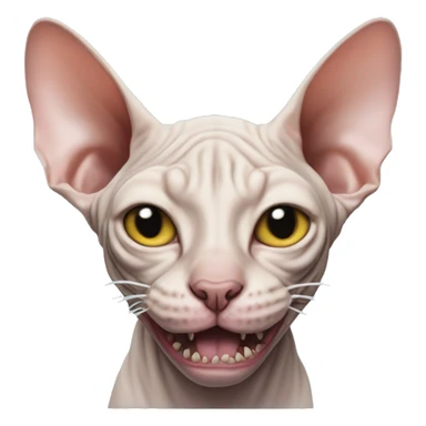 Funky sphynx cat and shark hybrid, fish, sideways  sticker