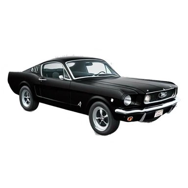 65 fastback Mustang that’s black sticker