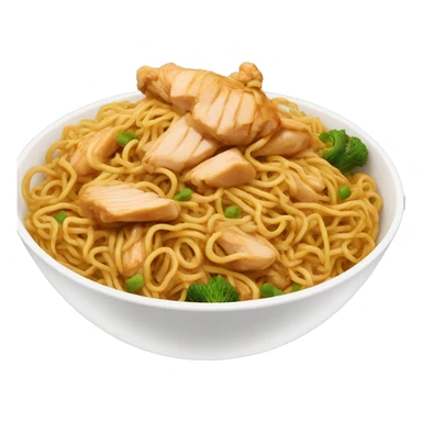 chicken chow mein in a bowl sticker