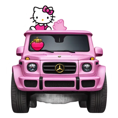 Hello kitty on a g wagon sticker