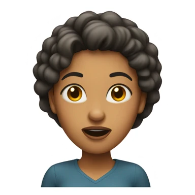 woman making a funny face sticker