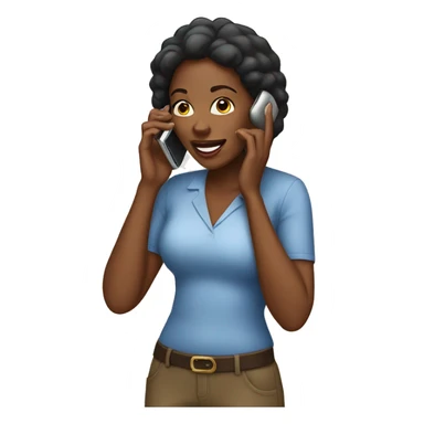 black woman talking on cell phon sticker