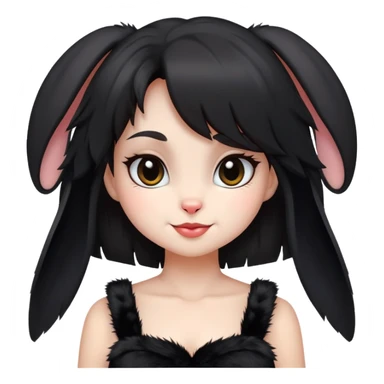 Rabbit girly blacky with a smirk  sticker