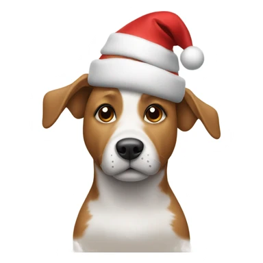 Dog with Christmas hat sticker