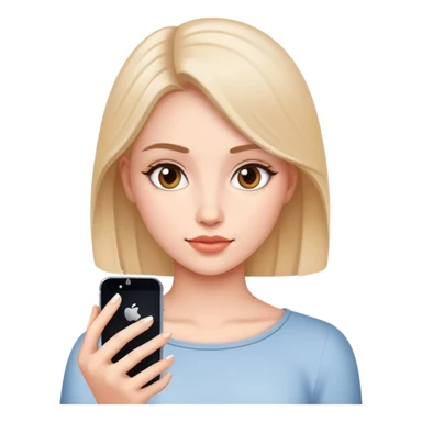 beautiful girl use iphone sticker