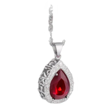 ruby on a necklace tear closeup big silver chain  sticker