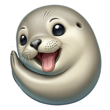 Cinematic Cute Yawning Seal Portrait Emoji, Head tilted slightly with a dramatic, wide-open yawn, showcasing a lustrous, sleek body and half-closed, drowsy eyes exuding cozy contentment, Simplified yet irresistibly adorable features, highly detailed, glowing with a soft, cozy oceanic glow, high shine, relaxed yet expressive, stylized with a dash of whimsical marine charm, soft glowing outline, capturing the essence of a drowsy yet affectionate seal that seems ready to drift out of the screen for a nap! sticker