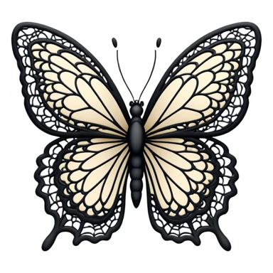 Black lace butterfly sticker