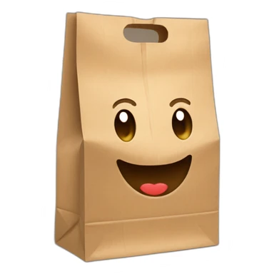happy paper bag with handles sticker