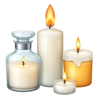A candle and a skincare bottle sticker