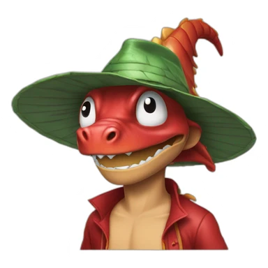 un dragon avec le chapeau de luffy sticker